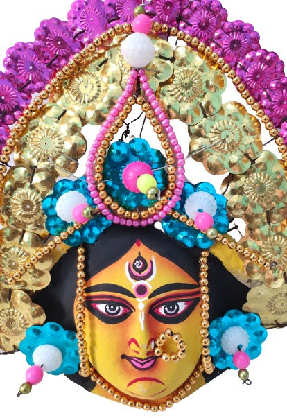 Mukherjee Handicrafts| Devi Durga Chhau Mask – Design | Handmade Durga Ma,. | Decorative Showpiece & Wall Hanging,