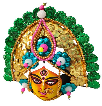 Mukherjee Handicrafts| Devi Durga Chhau Mask – Design | Handmade Durga Ma, | Decorative Showpiece & Wall Hanging,