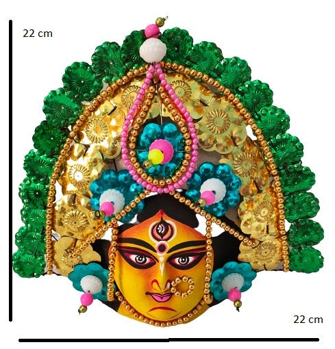 Mukherjee Handicrafts| Devi Durga Chhau Mask – Design | Handmade Durga Ma, | Decorative Showpiece & Wall Hanging,