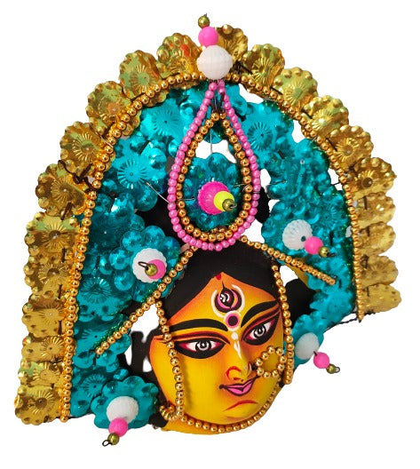 Mukherjee Handicrafts| Devi Durga Chhau Mask – Design | Handmade Durga Ma | Decorative Showpiece & Wall Hanging,