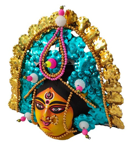 Mukherjee Handicrafts| Devi Durga Chhau Mask – Design | Handmade Durga Ma | Decorative Showpiece & Wall Hanging,