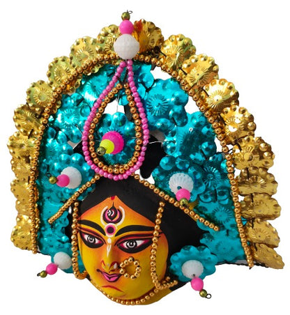 Mukherjee Handicrafts| Devi Durga Chhau Mask – Design | Handmade Durga Ma | Decorative Showpiece & Wall Hanging,