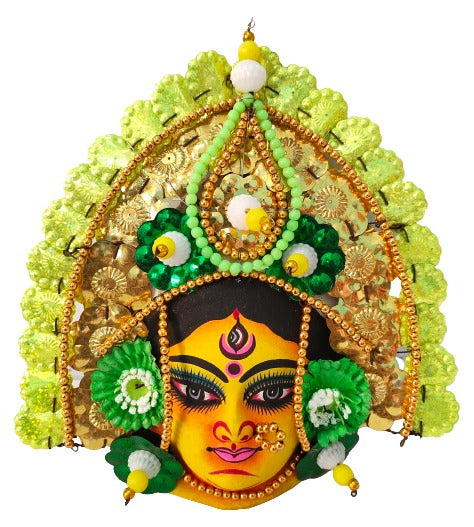 Mukherjee Handicrafts| Devi Durga Chhau Mask – Design | Handmade Durga Ma. | Decorative Showpiece & Wall Hanging,