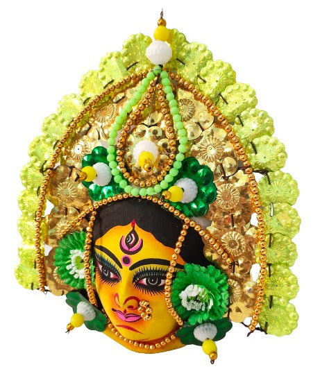 Mukherjee Handicrafts| Devi Durga Chhau Mask – Design | Handmade Durga Ma. | Decorative Showpiece & Wall Hanging,