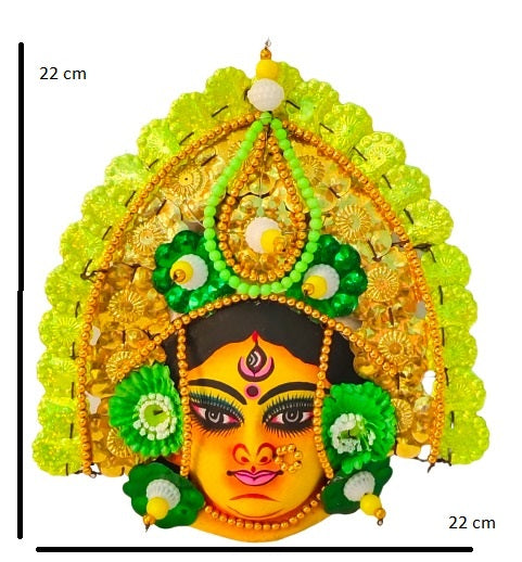 Mukherjee Handicrafts| Devi Durga Chhau Mask – Design | Handmade Durga Ma. | Decorative Showpiece & Wall Hanging,