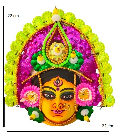 Mukherjee Handicrafts| Devi Durga Chhau Mask – Design | Handmade Durga Ma., | Decorative Showpiece & Wall Hanging, ASIN: B09FRYRYZZ