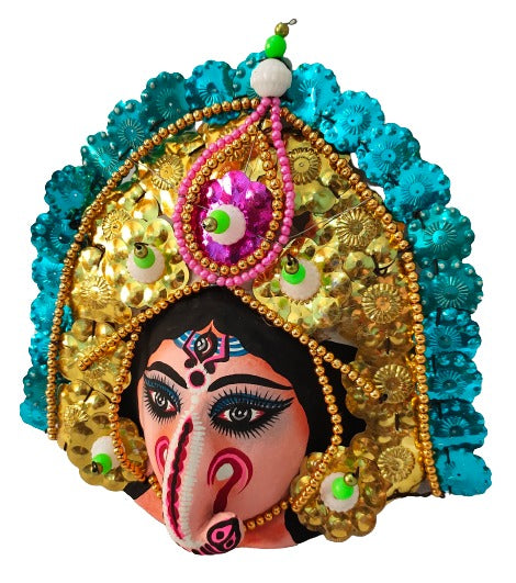 Mukherjee Handicrafts| Ganesh Ji Ganapati Bappa Chhau Mask – Design | Handmade Product | Decorative Showpiece & Wall Hanging.