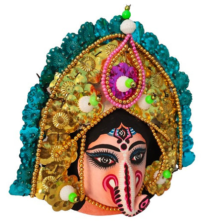 Mukherjee Handicrafts| Ganesh Ji Ganapati Bappa Chhau Mask – Design | Handmade Product | Decorative Showpiece & Wall Hanging.