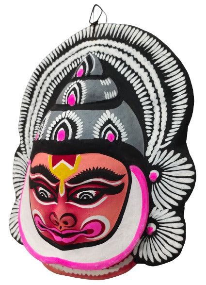 Paper Wall Hanging Mask (18 x 6 x 22 cm, Multicolour) Chhau Mask Puruliya West Bengal