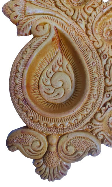 Terracotta/Earthen Clay Decorative 5 Diwali Diya Decorative Tray Puja.