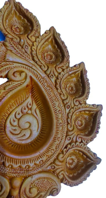 Terracotta/Earthen Clay Decorative 5 Diwali Diya Decorative Tray Puja.