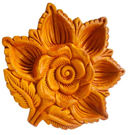 Terracotta/Earthen Clay Decorative 5 Diya Decorative Tray Puja.