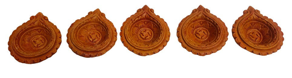 Terracotta/Earthen Clay Diya Decorative 5 Diwali Diya