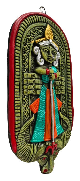 Terracotta Maa Durga Ma Dura Sherawali Maa Wall Hanging Showpiece.