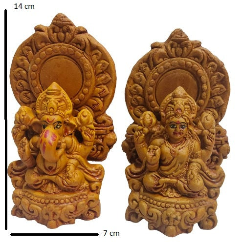 Terracotta Lord Ganesha and Laxmi MATA Idol