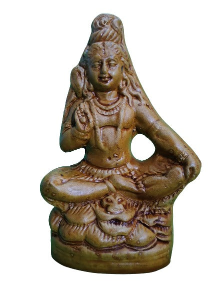 Earthenware Bholenath Shiva Statue Art Decor (Brown , Small).