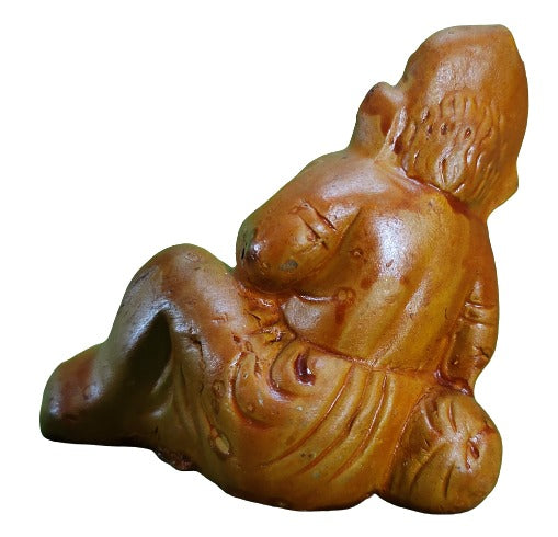 Ganpati Bappa Statue Sitting in Terracotta Ganesha Ganesh Idol Murti Article Decorative Showpiece