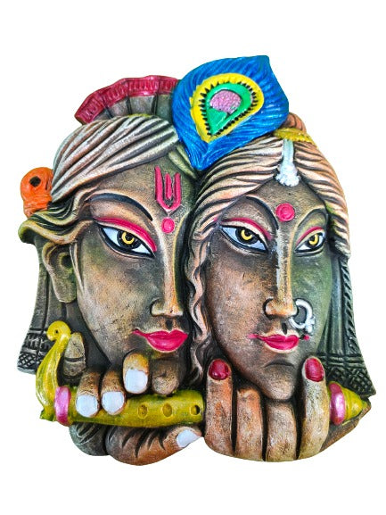 Terracotta Wall Hanging Showpiece for Home Décor Radha Krishna.