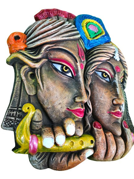 Terracotta Wall Hanging Showpiece for Home Décor Radha Krishna.