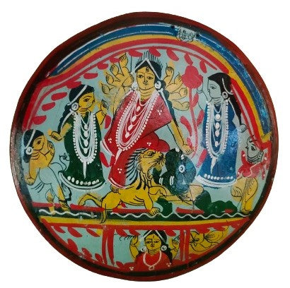 Terracotta Maa Durga Sherawali Maa Showpiece Pot Chitra Handcrafted