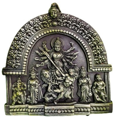 Terracotta Maa Durga Sherawali Maa Wall Hanging Showpiece Medium.