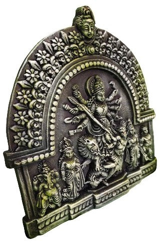 Terracotta Maa Durga Sherawali Maa Wall Hanging Showpiece Medium.