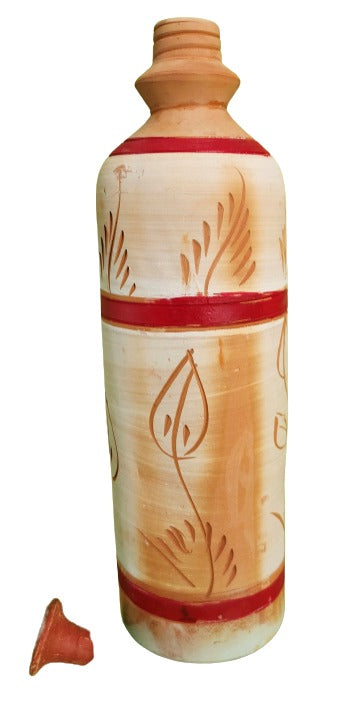 Earthenware Water Bottle I Terracotta Clay I Self Cooling I Terracotta Water Bottle
