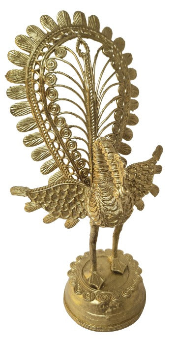 Dhokra Peacock - Traditional Indian Art Decor