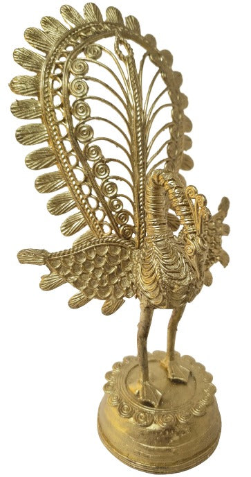 Dhokra Peacock - Traditional Indian Art Decor