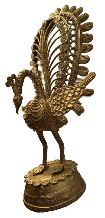 Dhokra Peacock - Traditional Indian Art Decor