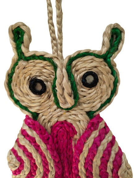 Bring a Hint of the Outdoors to Your Home with the Mukherjee Handicrafts 34cm x 14cm Jute Owl Wall Hanging