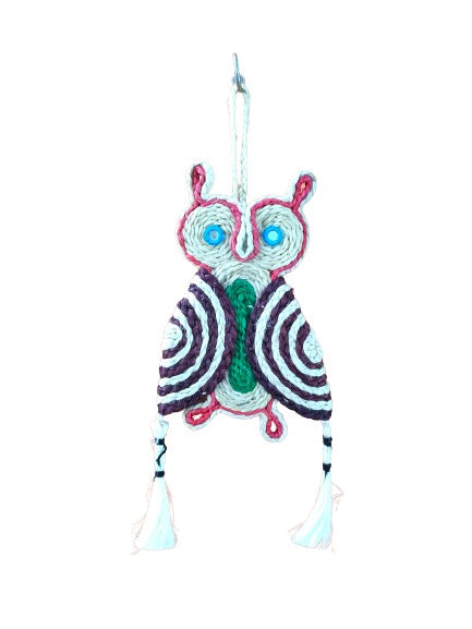 Eco-Friendly Jute Owl Wall Hanging by Mukherjee Handicrafts (34cm x 14cm) - Perfect for Your Home