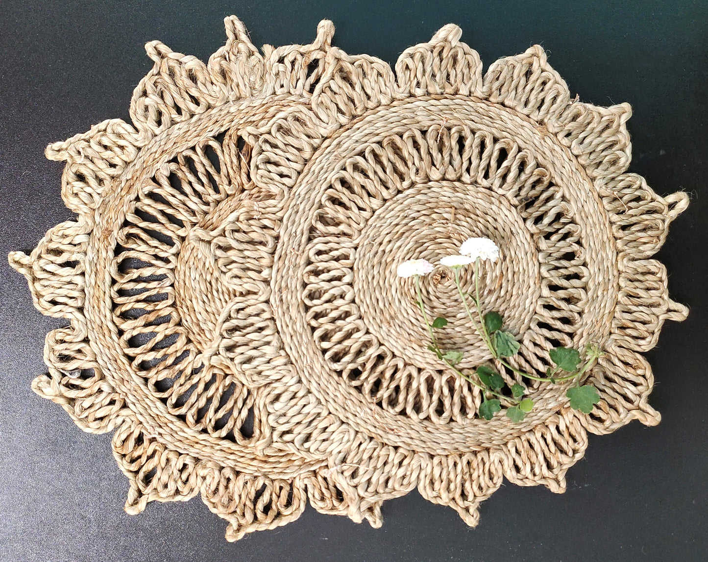 The Perfect Pair of 12 inch Jute Table Mats for Your Home (Set of 2)