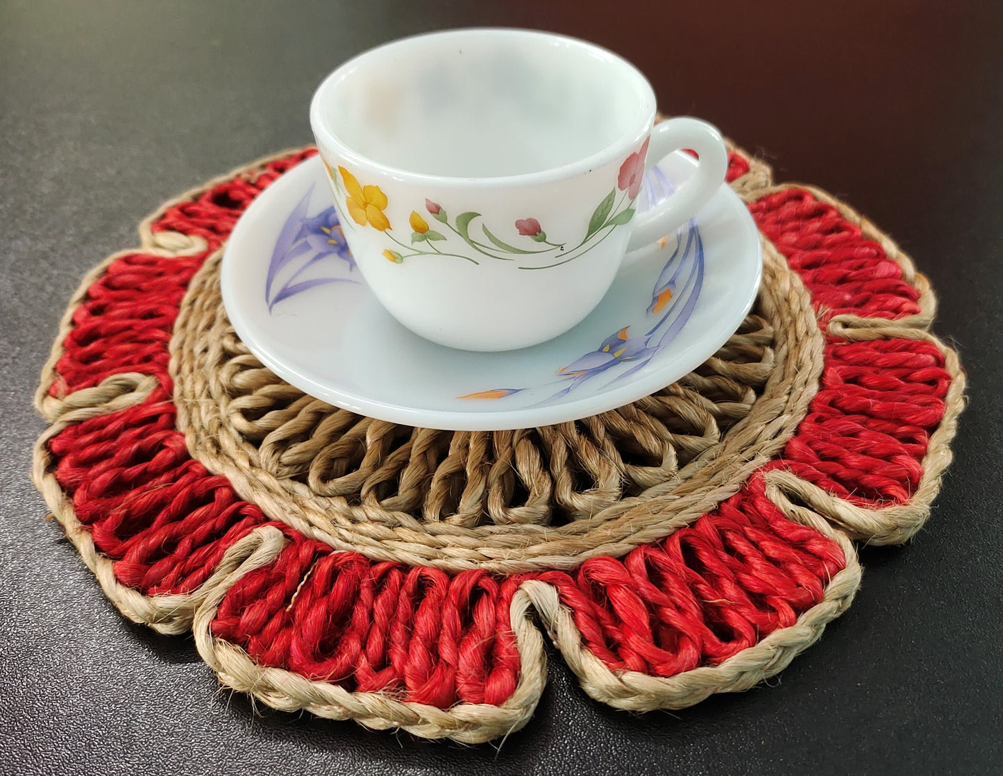 Get The Perfect Coasters for Your Drinks with Mukherjee Handicrafts Jute Coasters (Set of 2, 8 inch)