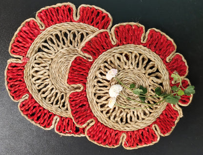 Get The Perfect Coasters for Your Drinks with Mukherjee Handicrafts Jute Coasters (Set of 2, 8 inch)