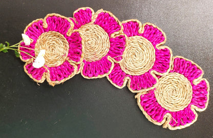 Enhance Your Tea Experience with Handmade Jute Coasters by Mukherjee Handicrafts ( Set of 4 ) ( 6 Inch )