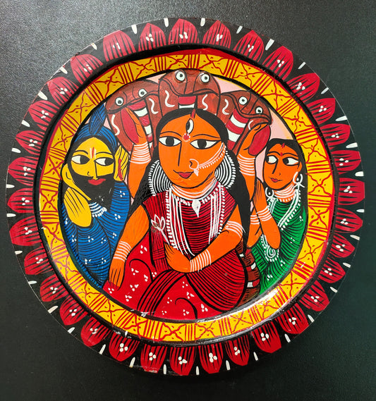 Unique Patachitra Craft Wall Decor on Aluminium Plate - Mukherjee Handicrafts