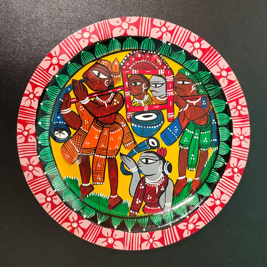 Traditional Patachitra Art Wall Hanging on Aluminium Plate - Mukherjee Handicrafts