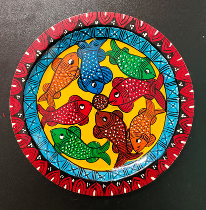 Authentic Pattachitra Craft Wall Decor on Aluminium Plate - Mukherjee Handicrafts