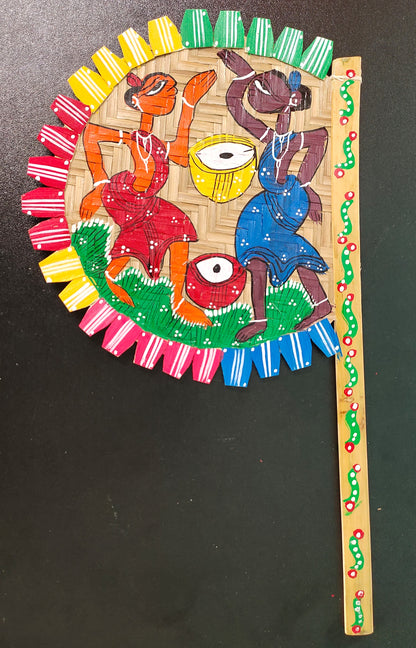 Handpainted Bamboo Hand Fan | Pattachitra Craft from West Bengal | Unique Design