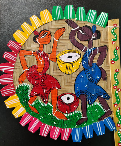 Handpainted Bamboo Hand Fan | Pattachitra Craft from West Bengal | Unique Design