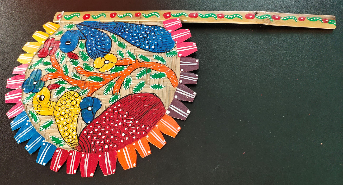 Handmade Bamboo Fan | Pattachitra Painting | One-of-a-Kind