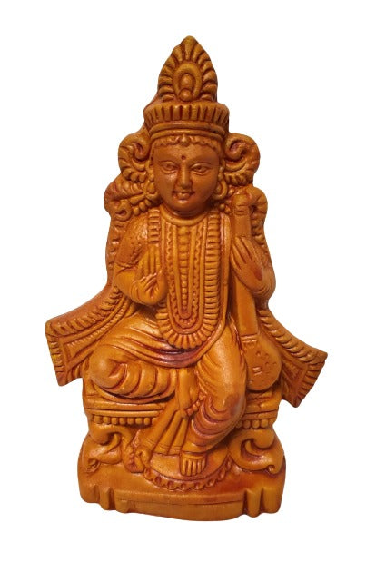 Divine Terracotta Saraswati Mata Murti - Handcrafted Indian Art by Mukherjee Handicrafts