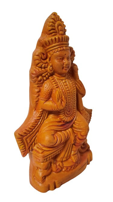 Divine Terracotta Saraswati Mata Murti - Handcrafted Indian Art by Mukherjee Handicrafts