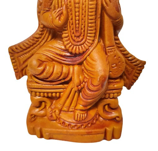 Divine Terracotta Saraswati Mata Murti - Handcrafted Indian Art by Mukherjee Handicrafts