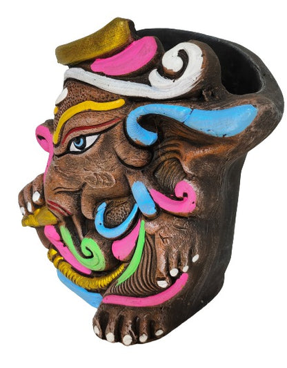 Organize with Style: Handcrafted Terracotta Ganesha Shape Pen Stand by Mukherjee Handicrafts for Your Desk