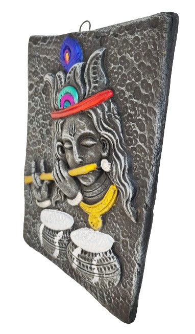 Mesmerizing Handcrafted Terracotta Shree Krishna Wall Hanging by Mukherjee Handicrafts