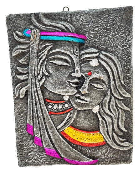 Handmade Terracotta Radha Krishna Wall Hanging - Traditional Indian Home Decor by Mukherjee Handicrafts