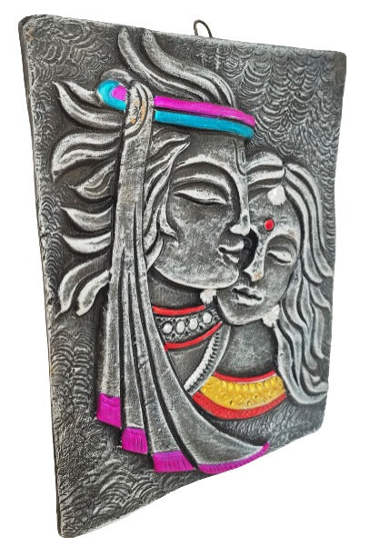 Handmade Terracotta Radha Krishna Wall Hanging - Traditional Indian Home Decor by Mukherjee Handicrafts