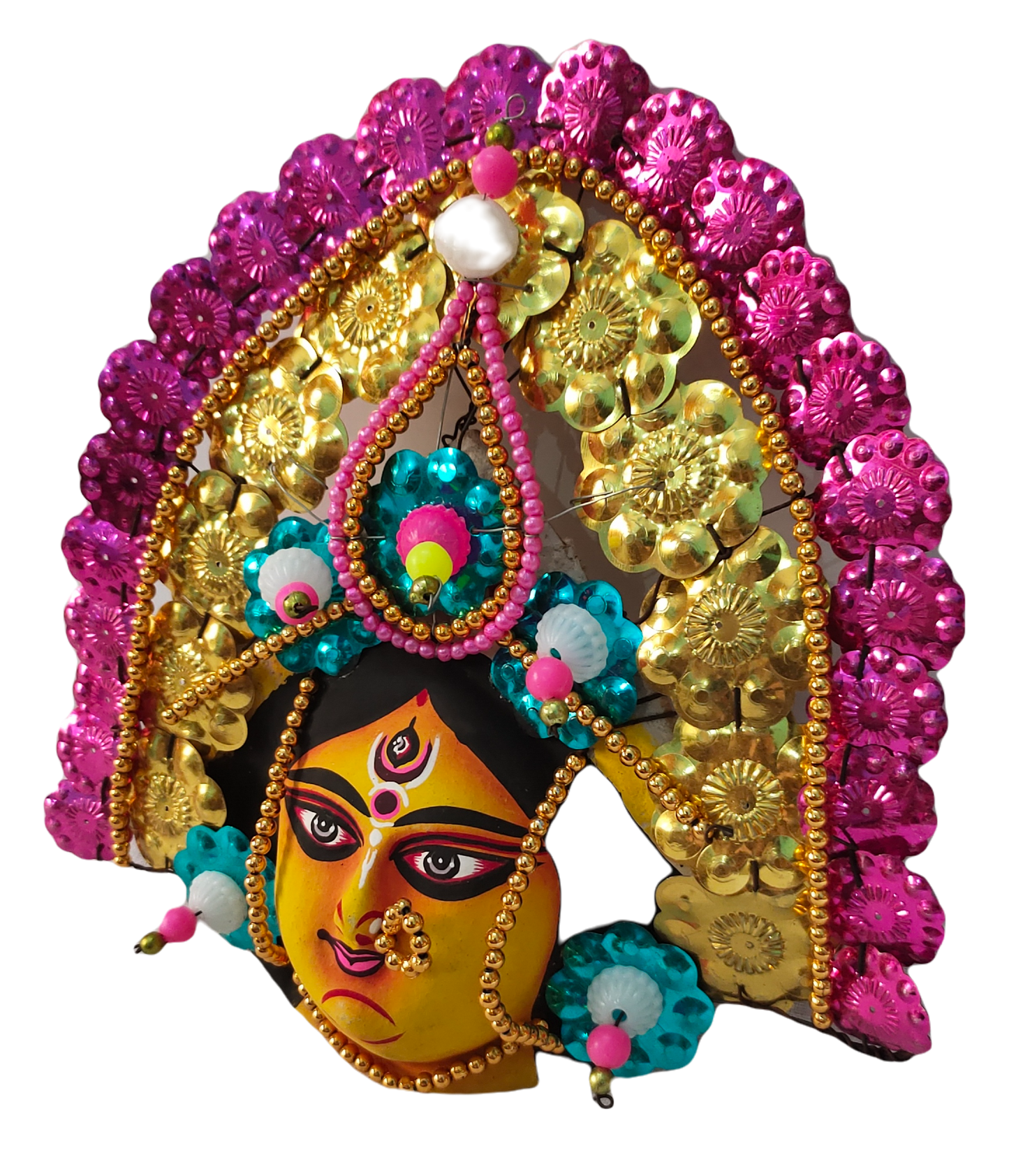 Mukherjee Handicrafts| Devi Durga Chhau Mask – Design | Handmade Durga Ma,. | Decorative Showpiece & Wall Hanging,